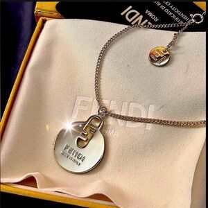Authentic Fendi Gold Pendant Necklace